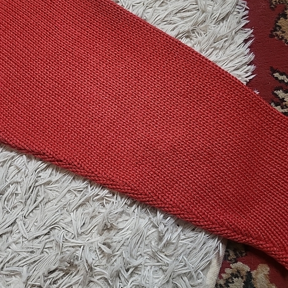 Vintage 90s Y2K Bkg & Company New York Full Zip Up Sweater Red Knit Slouchy - Picture 7 of 9